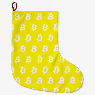 Calcetín Navideño Grande Bitcoin Amarillo