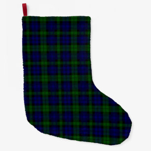 Calcetín Navideño Grande Black Watch Tartan Blue Green Plage