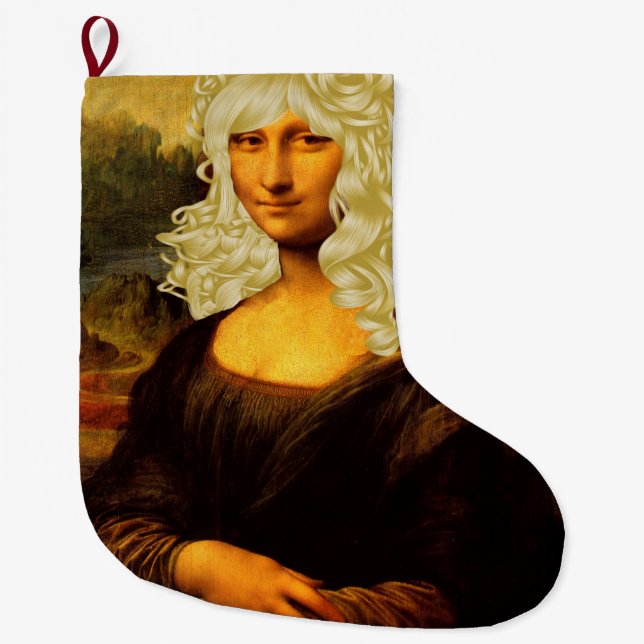 Calcetín Navideño Grande Blonde Mona Lisa (Anverso)