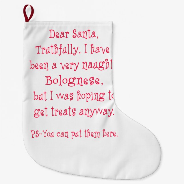 Calcetín Navideño Grande Boloñés travieso (Anverso)