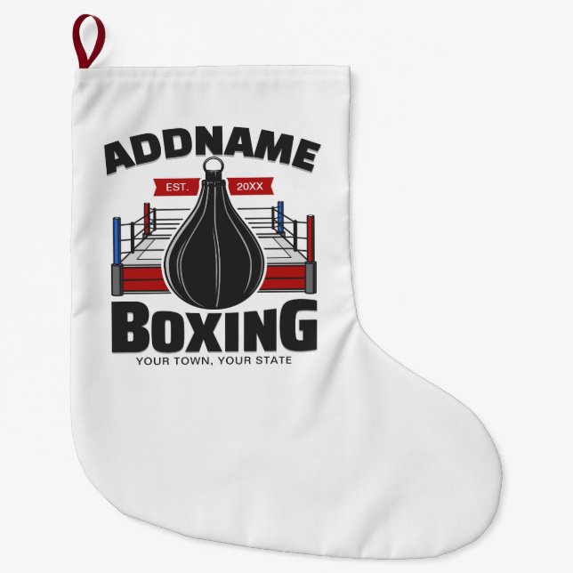Calcetín Navideño Grande Bolsa de velocidad del gimnasio Boxer Ring ADD NAM (Anverso)