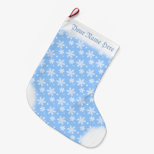 Calcetín Navideño Grande Bolsas de Navidades azules Personalizados aletarga
