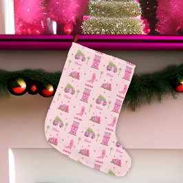 Calcetín Navideño Grande Boots contra lechera costera Navidades rosados nom