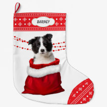 Borde de bolsitas de regalo Collie Puppy Snowflake