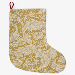 Calcetín Navideño Grande Botón de soltero de William Morris Flor Clásica