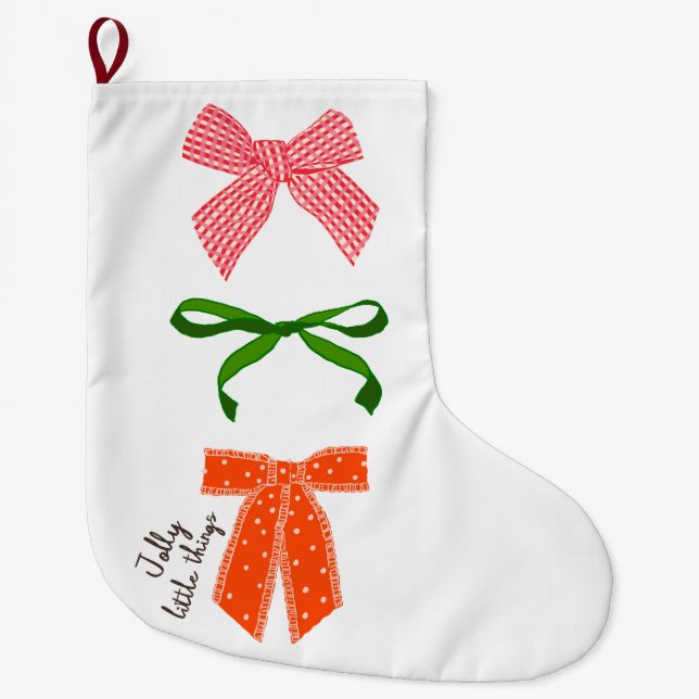 Calcetín Navideño Grande Bow Jolly Little Things Navidad  (Anverso)