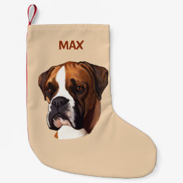 Calcetín Navideño Grande Boxeador en retrato