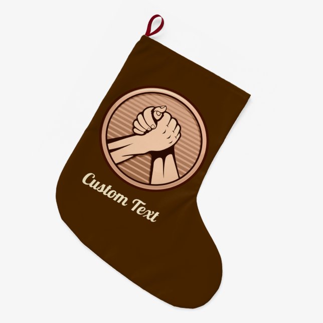 Calcetín Navideño Grande Bronce en lucha armada (Frente (Colgado))