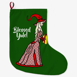 Calcetín Navideño Grande Bruja bendecida de Yule