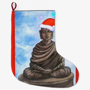 Calcetín Navideño Grande Buddhism - Buda - Felices Navidad