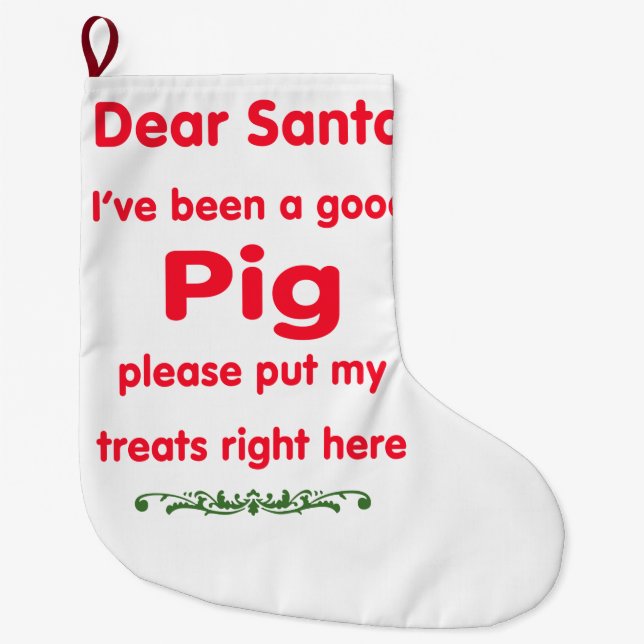 Calcetín Navideño Grande buen cerdo (Anverso)