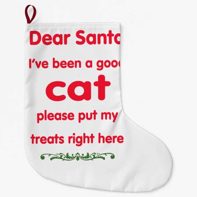 Calcetín Navideño Grande buen gato (Anverso)