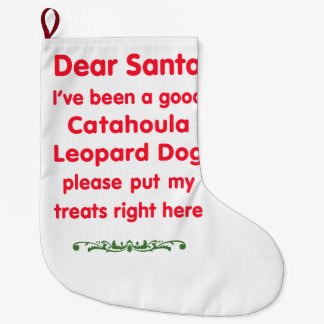 Calcetín Navideño Grande buen perro del leopardo de Catahoula