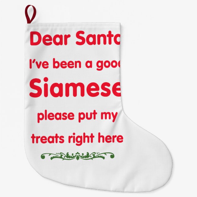 Calcetín Navideño Grande buen siamés (Anverso)
