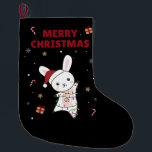 Calcetín Navideño Grande Bunny Merry Christmas Winter Animals Conejos grand<br><div class="desc">El conejo para Navidades con luces de hadas. Animales divertidos con regalos y nieve para las vacaciones. También es gracioso para los Navidades en julio. Hasen son animales dulces y perfectos para los Navidades.</div>