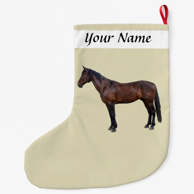 Calcetín Navideño Grande Caballo Morgan de Perfil (Reverso)