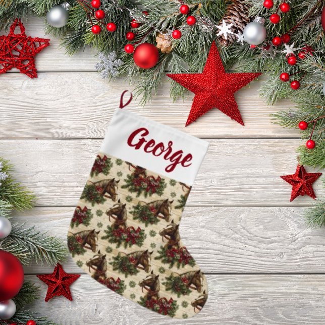 Calcetín Navideño Grande Caballos de Navidades de país (Subido por el creador)