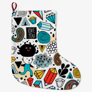 Calcetín Navideño Grande Cabeza loca