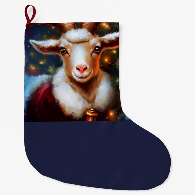 Calcetín Navideño Grande Cabra de Navidad 4 (Anverso)