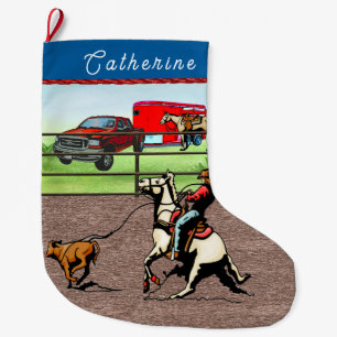 Calcetín Navideño Grande Calf Roping