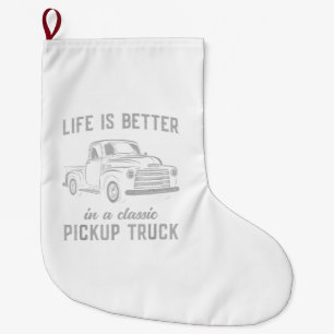 Calcetín Navideño Grande Camioneta Clásica Tipo Hombre Vintage