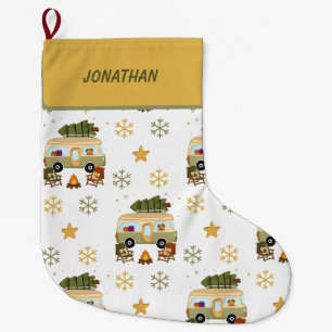 Calcetín Navideño Grande Camper Acogedor de Navidad