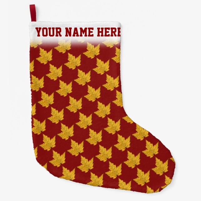 Calcetín Navideño Grande Canadá Navidades de Canadá de reserva Personalizad (Anverso)