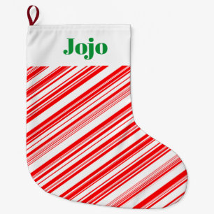 Calcetín Navideño Grande Candy Cane Holiday Xmas 4Jojo (Nombre)