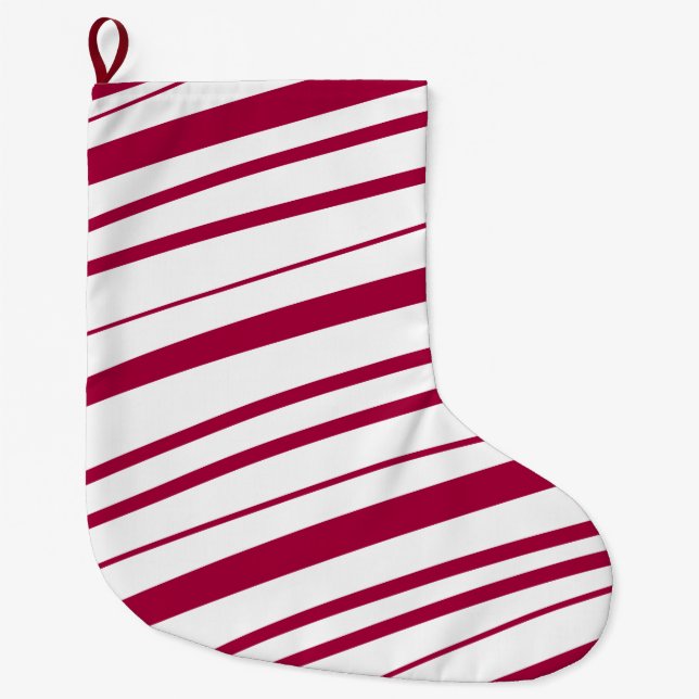 Calcetín Navideño Grande Candy Cane Peppermint Stripe (Anverso)