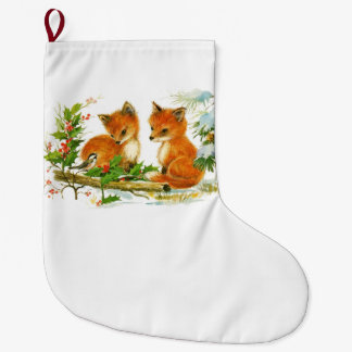 Calcetín Navideño Grande Cañones de Navidad de época