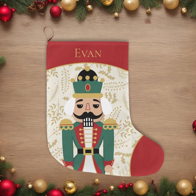 Calcetín Navideño Grande Cansancio caprichoso rojo y beige (Subido por el creador)