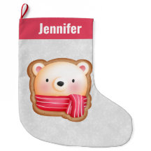 Cara de oso lindo Bufanda roja y mejillas sonrosad