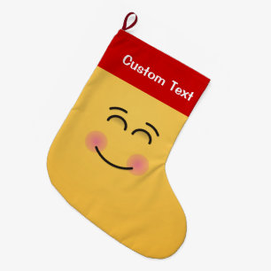 Calcetín Navideño Grande Cara sonriente con ojos sonrientes Navidades peque