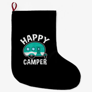Calcetín Navideño Grande Caravana de autocaravana de camping feliz vacacion