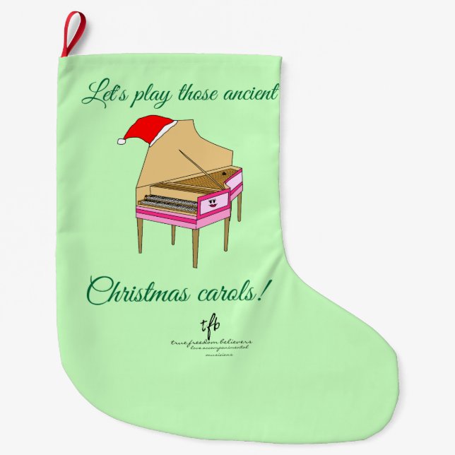 Calcetín Navideño Grande Carols Navidades Harriet Harpsichord (Anverso)