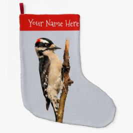 Calcetín Navideño Grande Carpintero lechoso en árbol de frutas