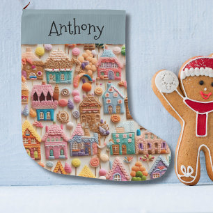 Calcetín Navideño Grande Casa de Gingerbread