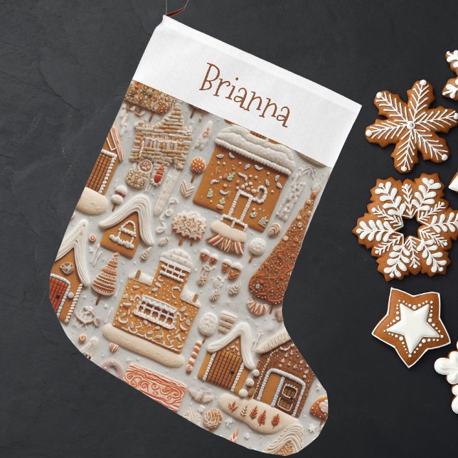 Calcetín Navideño Grande Casa de los navidades Gingerbread (Subido por el creador)