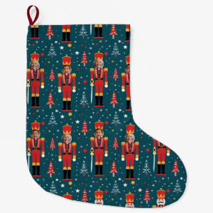 Calcetín Navideño Grande cascanueces de foto personalizada - 2 imágenes