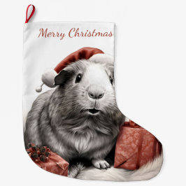 Calcetín Navideño Grande Cerdo de Santa Guinea