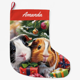 Calcetín Navideño Grande Cerdos de Guinea