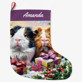 Calcetín Navideño Grande Cerdos de Guinea