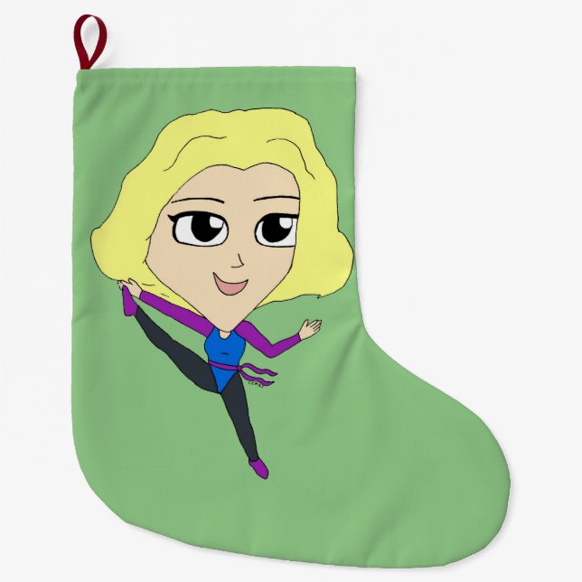 Calcetín Navideño Grande chibi (Anverso)