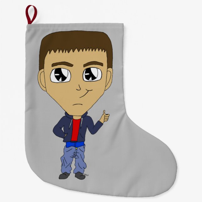 Calcetín Navideño Grande chibi (Anverso)