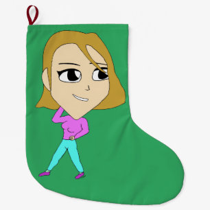 Calcetín Navideño Grande chibi