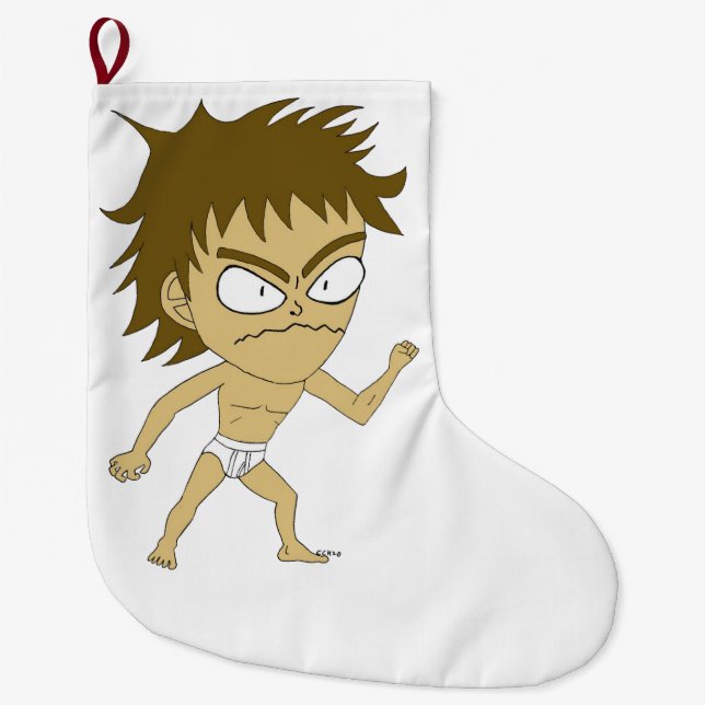 Calcetín Navideño Grande chibi (Anverso)