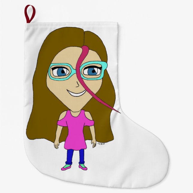 Calcetín Navideño Grande chibi (Anverso)