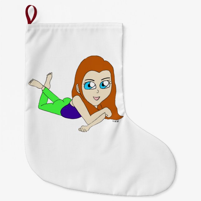 Calcetín Navideño Grande chibi (Anverso)