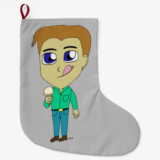 Calcetín Navideño Grande chibi (Anverso)