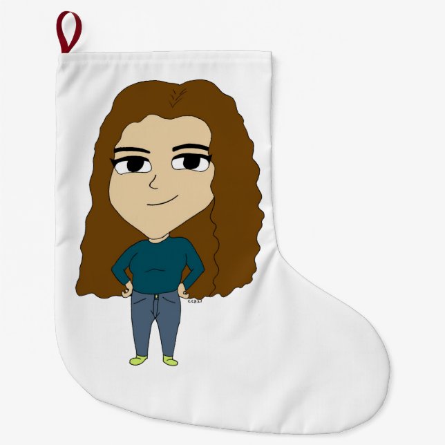 Calcetín Navideño Grande chibi (Anverso)